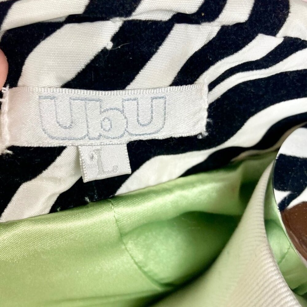Ubu Flocked Zebra Print Button Down Coat Jacket S… - image 5